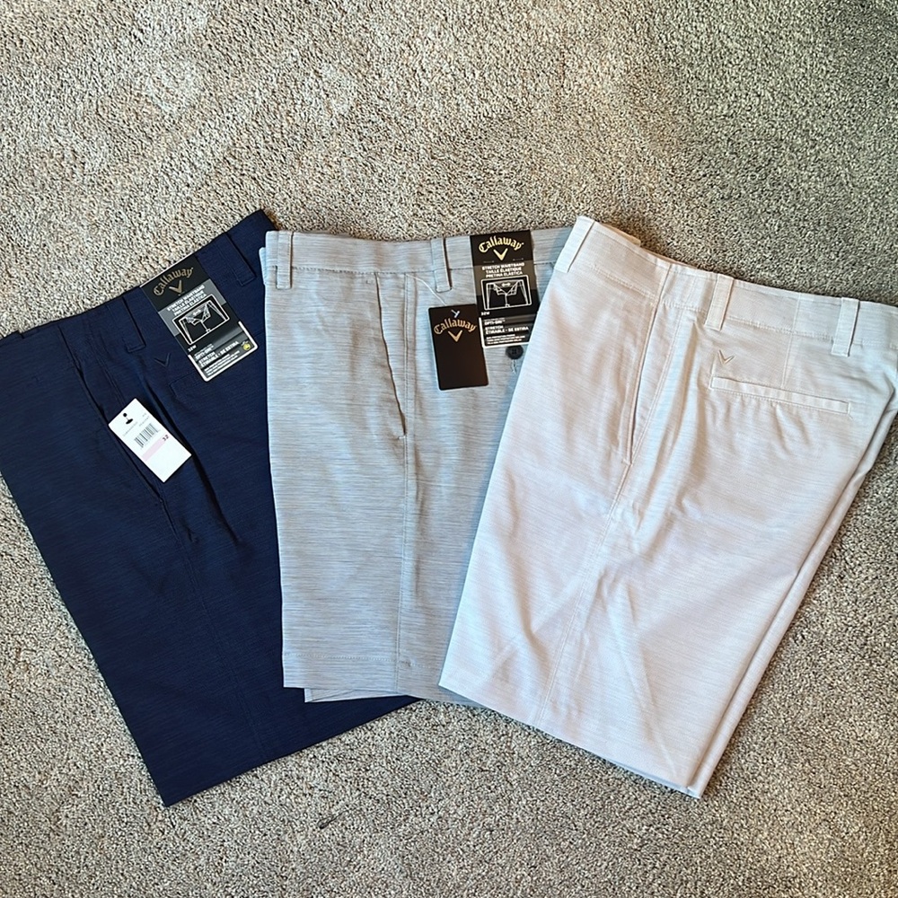 Lot of 3 Callaway Opti-Dri Golf Shorts